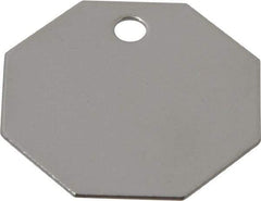 C.H. Hanson - 1-1/2 Inch Diameter, Octagonal, Stainless Steel Blank Metal Tag - Blank, 25 Pieces - Apex Tool & Supply