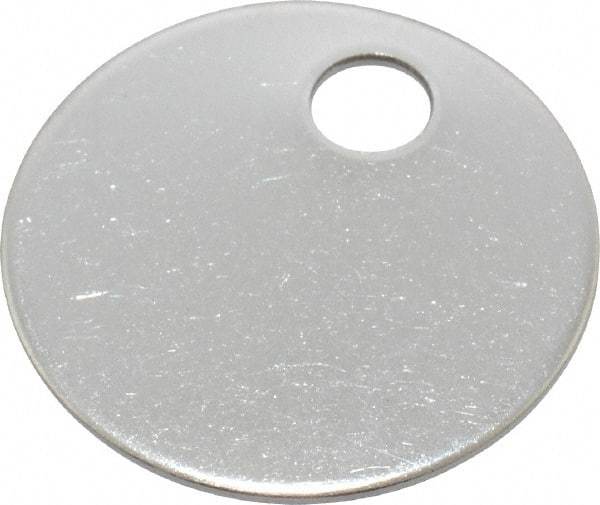 C.H. Hanson - 1 Inch Diameter, Round, Stainless Steel Blank Metal Tag - Blank, 50 Pieces - Apex Tool & Supply