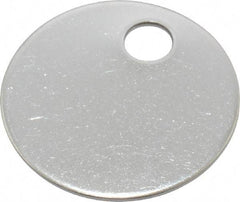 C.H. Hanson - 1 Inch Diameter, Round, Stainless Steel Blank Metal Tag - Blank, 50 Pieces - Apex Tool & Supply