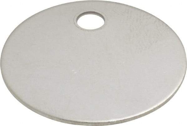 C.H. Hanson - 1-1/4 Inch Diameter, Round, Stainless Steel Blank Metal Tag - Blank, 25 Pieces - Apex Tool & Supply