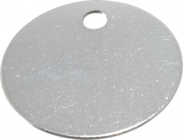 C.H. Hanson - 1-3/8 Inch Diameter, Round, Stainless Steel Blank Metal Tag - Blank, 25 Pieces - Apex Tool & Supply