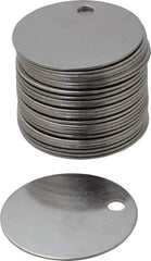 C.H. Hanson - 1-1/2 Inch Diameter, Round, Stainless Steel Blank Metal Tag - Blank, 25 Pieces - Apex Tool & Supply