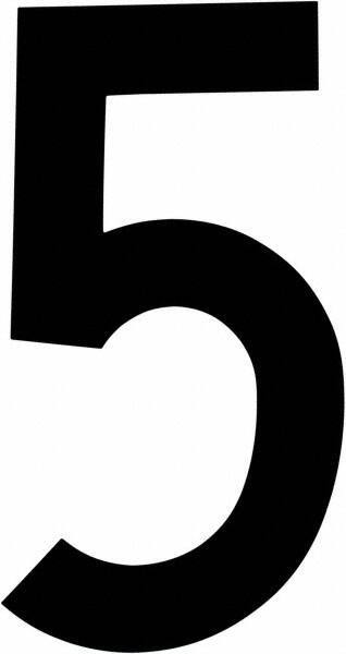 Made in USA - Number Label - Legend: 5, English, Black - Apex Tool & Supply