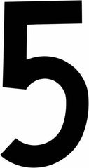 Made in USA - Number Label - Legend: 5, English, Black - Apex Tool & Supply
