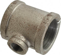 Made in USA - Size 2 x 2 x 3/4", Class 150, Malleable Iron Black Pipe Reducing Tee - 300 psi, Threaded End Connection - Apex Tool & Supply