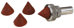 Superior Abrasives - 1-1/2" Long x 1/2" Diam, Aluminum Oxide, Full Taper Cartridge Roll - 36 Grit, 1/8" Pilot Hole Diam, Very Coarse Grade, X Weighted, Cloth Backing - Apex Tool & Supply