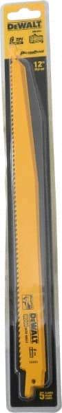 DeWALT - 12" Long, Bi-Metal Reciprocating Saw Blade - Tapered Profile, 6 TPI, Toothed Edge, Universal Shank - Apex Tool & Supply