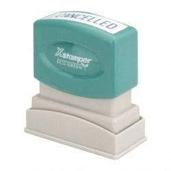Value Collection - Cancelled, Blue Pre-Inked Stamp - 1/2 Inch Wide x 1-5/8 Inch Long - Apex Tool & Supply