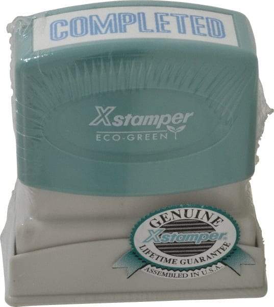 Value Collection - Completed, Blue Pre-Inked Stamp - 1/2 Inch Wide x 1-5/8 Inch Long - Apex Tool & Supply