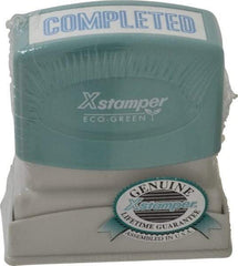 Value Collection - Completed, Blue Pre-Inked Stamp - 1/2 Inch Wide x 1-5/8 Inch Long - Apex Tool & Supply