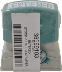 Value Collection - Entered, Blue Pre-Inked Stamp - 1/2 Inch Wide x 1-5/8 Inch Long - Apex Tool & Supply