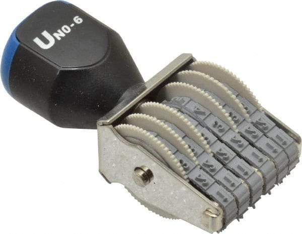 Made in USA - 1/8 Character Size, Numbering Stamp - 6 Bands - Apex Tool & Supply