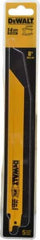DeWALT - 8" Long x 3/4" Thick, Bi-Metal Reciprocating Saw Blade - Straight Profile, 14 TPI, Toothed Edge, Universal Shank - Apex Tool & Supply