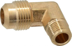 Cerro - 1/2" Tube OD, 45° Brass Flared Tube Male Elbow - 1/4 Flare x MIP Ends - Apex Tool & Supply