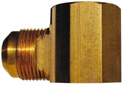 Cerro - 3/8" Tube OD, 45° Brass Flared Tube Female Elbow - 1/2 Flare x FIP Ends - Apex Tool & Supply