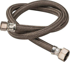 Brass Craft - 3/8" Compression Inlet, 1/2" FIP Outlet, Brass Flexible Connector - Braided Stainless Steel, Use with Sinks - Apex Tool & Supply