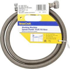 Brass Craft - 3/4" Hose Bibb Inlet, 3/4" Hose Bibb Outlet, Brass Flexible Connector - Braided Stainless Steel, Use with Washers - Apex Tool & Supply