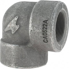Made in USA - Size 1-1/2", Class 3,000, Forged Carbon Steel Black Pipe 90° Elbow - 925 psi, Threaded End Connection - Apex Tool & Supply