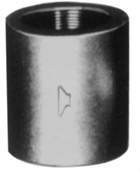 Made in USA - Size 1-1/2", Class 3,000, Steel Black Pipe Coupling - 3,000 psi, Socket Weld End Connection - Apex Tool & Supply