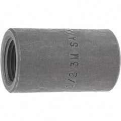 Made in USA - Size 1/2", Class 3,000, Forged Carbon Steel Black Pipe Coupling - 925 psi, Threaded End Connection - Apex Tool & Supply