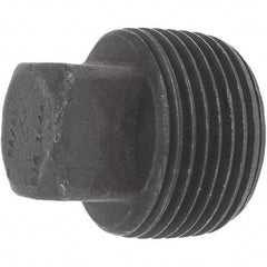 Made in USA - Size 1", Class 3,000, Forged Carbon Steel Black Pipe Square Plug - 925 psi, Threaded End Connection - Apex Tool & Supply