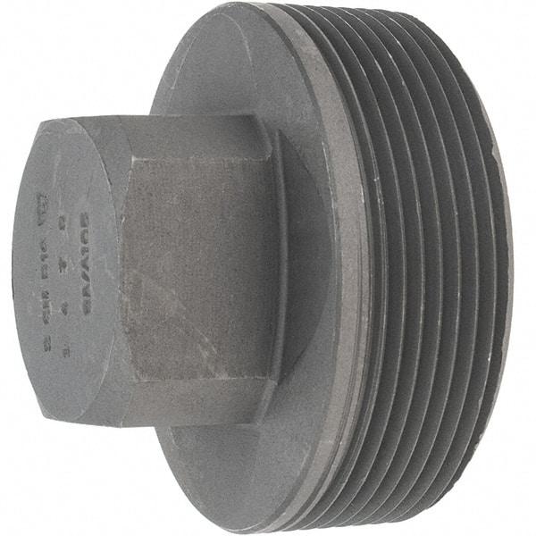 Made in USA - Size 2", Class 3,000, Forged Carbon Steel Black Pipe Square Plug - 925 psi, Threaded End Connection - Apex Tool & Supply