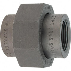 Made in USA - Size 1", Class 3,000, Forged Carbon Steel Black Pipe Union - 925 psi, Threaded End Connection - Apex Tool & Supply