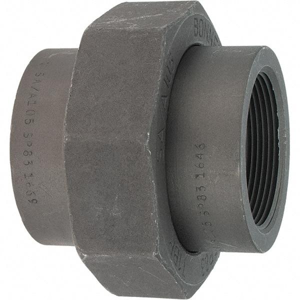 Made in USA - Size 2", Class 3,000, Forged Carbon Steel Black Pipe Union - 925 psi, Threaded End Connection - Apex Tool & Supply