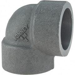 Made in USA - Size 1-1/4", Class 3,000, Forged Carbon Steel Black Pipe 90° Elbow - 925 psi, Socket Weld End Connection - Apex Tool & Supply