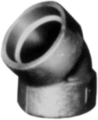 Made in USA - Size 2", Class 3,000, Forged Carbon Steel Black Pipe 45° Elbow - 925 psi, Socket Weld End Connection - Apex Tool & Supply
