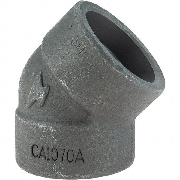Made in USA - Size 1-1/2", Class 3,000, Forged Carbon Steel Black Pipe 45° Elbow - 925 psi, Socket Weld End Connection - Apex Tool & Supply