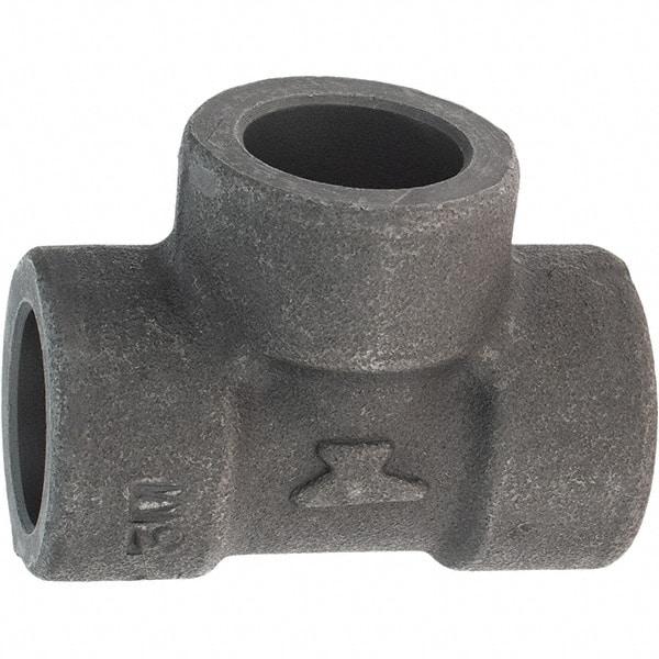 Made in USA - Size 1/2", Class 3,000, Forged Carbon Steel Black Pipe Tee - 925 psi, Socket Weld End Connection - Apex Tool & Supply