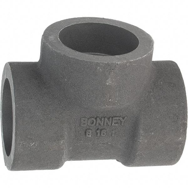 Made in USA - Size 1", Class 3,000, Forged Carbon Steel Black Pipe Tee - 925 psi, Socket Weld End Connection - Apex Tool & Supply