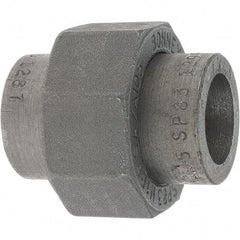 Made in USA - Size 1/2", Class 3,000, Forged Carbon Steel Black Pipe Union - 925 psi, Socket Weld End Connection - Apex Tool & Supply