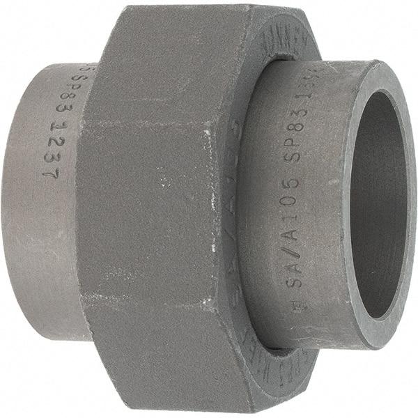 Made in USA - Size 1-1/2", Class 3,000, Forged Carbon Steel Black Pipe Union - 925 psi, Socket Weld End Connection - Apex Tool & Supply