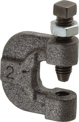 Made in USA - 3/4" Max Flange Thickness, 3/8" Rod C-Clamp with Locknut - 400 Lb Capacity, Ductile Iron - Apex Tool & Supply