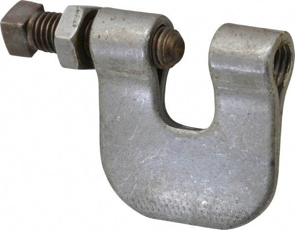 Made in USA - 3/4" Max Flange Thickness, 1/2" Rod C-Clamp with Locknut - 380 Lb Capacity, Carbon Steel - Apex Tool & Supply