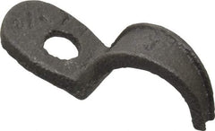 Made in USA - 1/2" Pipe, Malleable Iron, Black Plated" Pipe or Conduit Strap - 1 Mounting Hole - Apex Tool & Supply