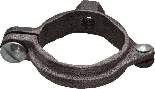 Value Collection - 1-1/4" Pipe, 3/8" Rod, Extension Split Pipe Clamp - 180 Lb Capacity, Malleable Iron - Apex Tool & Supply