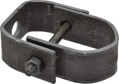 Made in USA - 1" Pipe, 3/8" Rod, Carbon Steel Adjustable Clevis Hanger - Black Coated, 610 Lb Capacity - Apex Tool & Supply