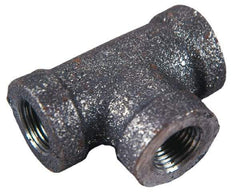 B&K Mueller - Size 1 x 3/4 x 1", Class 150, Malleable Iron Black Pipe Reducing Tee - 150 psi, Threaded End Connection - Apex Tool & Supply
