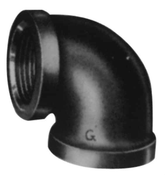 Made in USA - Size 2-1/2", Class 3,000, Forged Carbon Steel Black Pipe 90° Elbow - 3,000 psi, Threaded End Connection - Apex Tool & Supply