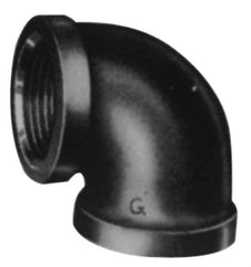 Made in USA - Size 2-1/2", Class 3,000, Forged Carbon Steel Black Pipe 90° Elbow - 3,000 psi, Threaded End Connection - Apex Tool & Supply