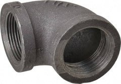 Made in USA - Size 1-1/4", Class 150, Malleable Iron Black Pipe 90° Elbow - 150 psi, Threaded End Connection - Apex Tool & Supply