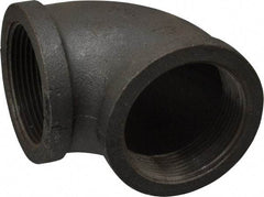 Made in USA - Size 2-1/2", Class 150, Malleable Iron Black Pipe 90° Elbow - 150 psi, Threaded End Connection - Apex Tool & Supply
