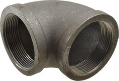 Made in USA - Size 3", Class 150, Malleable Iron Black Pipe 90° Elbow - 150 psi, Threaded End Connection - Apex Tool & Supply