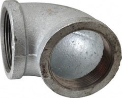 Made in USA - Class 150, 2-1/2" Galvanized Pipe 90° Elbow - Threaded, Malleable Iron - Apex Tool & Supply