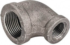Made in USA - Size 3/4 x 3/8", Class 150, Malleable Iron Black Pipe Reducing Elbow - 150 psi, Threaded End Connection - Apex Tool & Supply