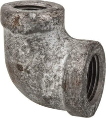 Made in USA - Class 150, 3/8 x 1/4" Galvanized Pipe Reducing Elbow - Threaded, Malleable Iron - Apex Tool & Supply
