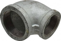 Made in USA - Class 150, 2 x 1-1/2" Galvanized Pipe Reducing Elbow - Threaded, Malleable Iron - Apex Tool & Supply